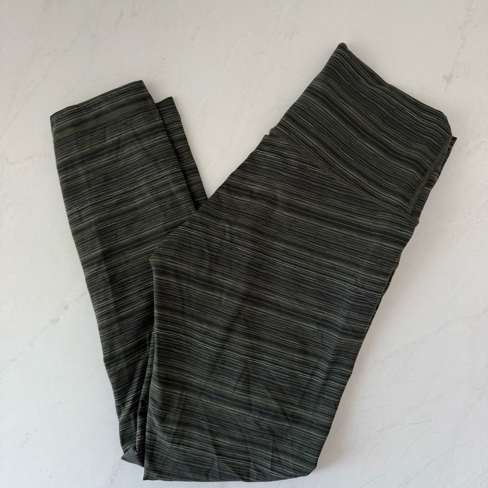 Lululemon Green Striped 25” Leggings